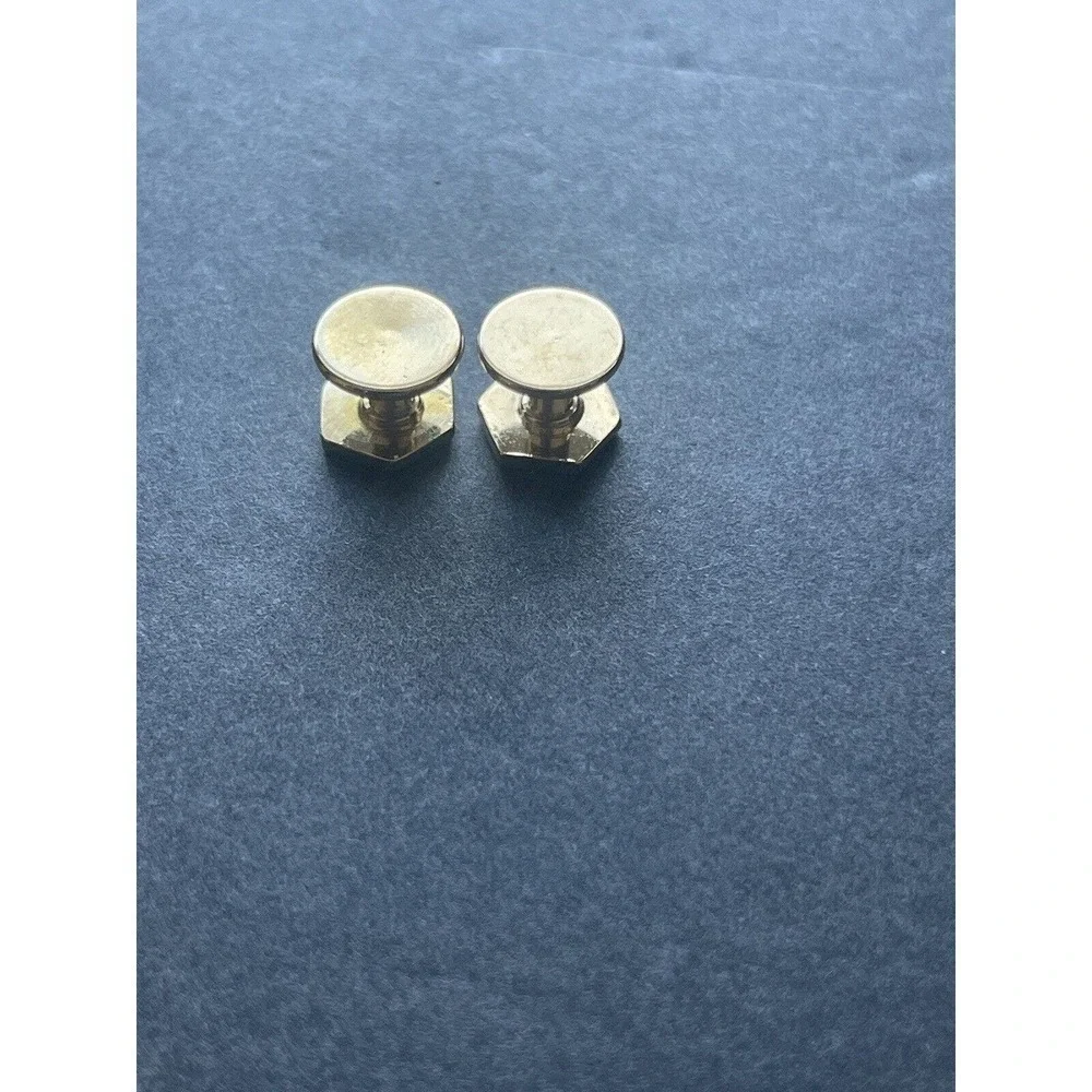 Vintage Men’s Black Gold Tone Formal Casual Cuff Links